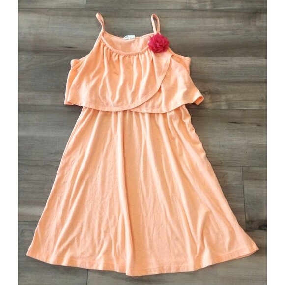 Crazy 8 Spaghetti Strap Orange dress with flower accent XL (14) - Picture 1 of 7